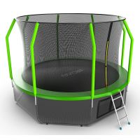 Батут EVO JUMP Cosmo 12ft (Green) с нижней сеткой